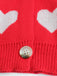 1950s Valentine's Day Heart Print Knit Cardigan