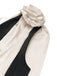 1930s V-Neck Colorblock 3D Roses Cape Dress