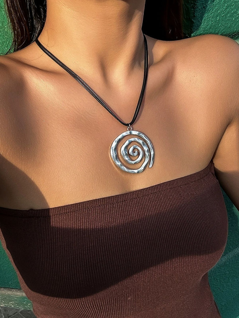 Conch Starfish Pendant Leather Cord Necklace