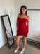 Red 1980s Velvet Corset Ruched Sweetheart Mini Dress
