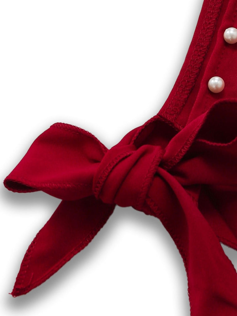 1960s Floral Cut-Out Patchwork Tie Dress