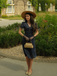 Pure Cotton Blue 1940s Puff Sleeves Floral Dress