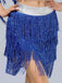 1920s Fringe Solid Elastic Waist Skirt