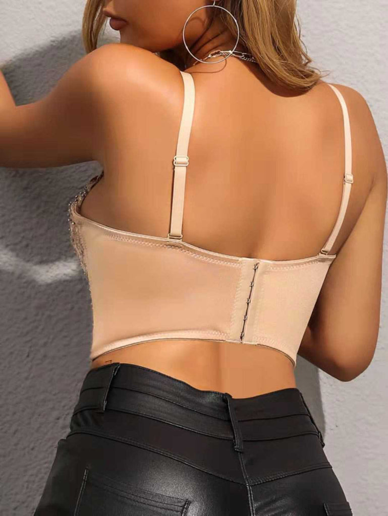1980s Strap Sparkling Rhinestone Corset