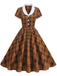 1950s Peter Pan Collar Plaid Swing Dress