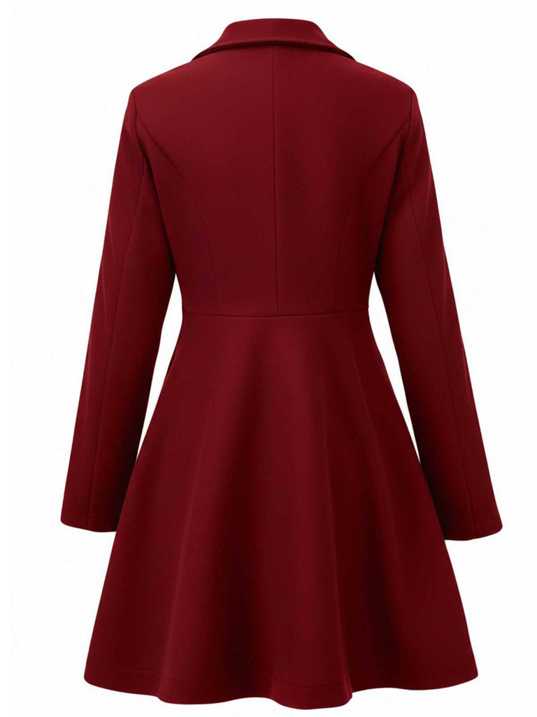 1940s Lapel Solid Tailored Coat