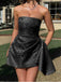 1970s Strapless Roses Jacquard Dress