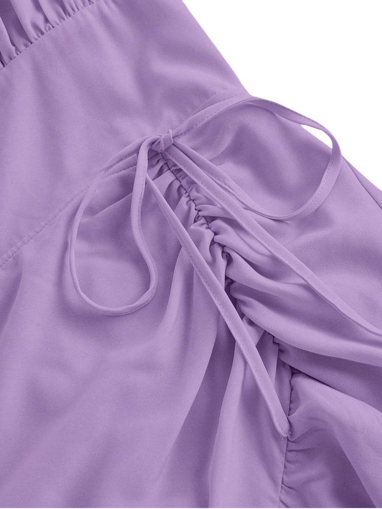 [Pre-Sale] 1950s Suspender Ruched Tiered Ruffle Hem Dress