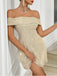 1980s Off-Shoulder Sequined Trumpet Mini Dress
