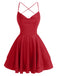 1960s Solid Satin Back Lace-Up Mini Dress