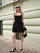 Black 1950s Solid Lace Gothic Dress