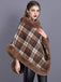 1950s Plaid Velvet Rex Rabbit Fur Shawl