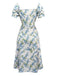 Green 1940s Floral Bow Tie Dress