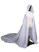Black Halloween Vampire Bride Mesh Hooded Cape Cloak