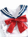 1970s Satin Vintage Sailor Collar Sleepwear Set