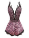 1950s Spaghetti Strap Leopard Lace Sleepwear