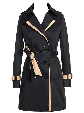 Vintage 1970s Color-block Double-breasted Trench Coat