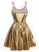 1980s Metallic Spaghetti Strap Party Dress