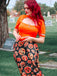 Orange 1950s Halloween Pumpkin Swing Dress