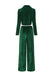 2PCS Green 1980s Solid Pleated Flannelette Blazer & Wide-Leg Pants