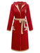 1940s Christmas Gingerbread Hooded Flannel Robe