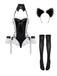 5PCS 1980s Bunny Girl Open Crotch Bodysuit Lingerie - vintage lingerie, retro nightgown, elegant sleepwear for vintage lovers