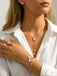 5PCS Five-Petal Flower Jewelry Set - vintage fashion, retro style