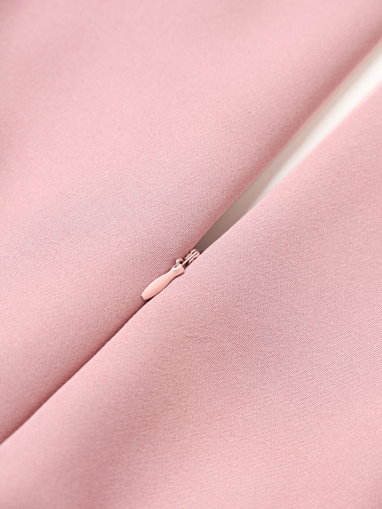 1940s Solid V-Neck Tie Short Sleeve Jumpsuit