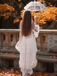 White 1980s Gigot Sleeve Victorian Lace Dress