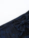 Dark Blue 1930s Halloween Off-Shoulder Lace Tassel Top