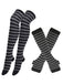 Vintage Halloween Stripe Fingerless Gloves & Socks