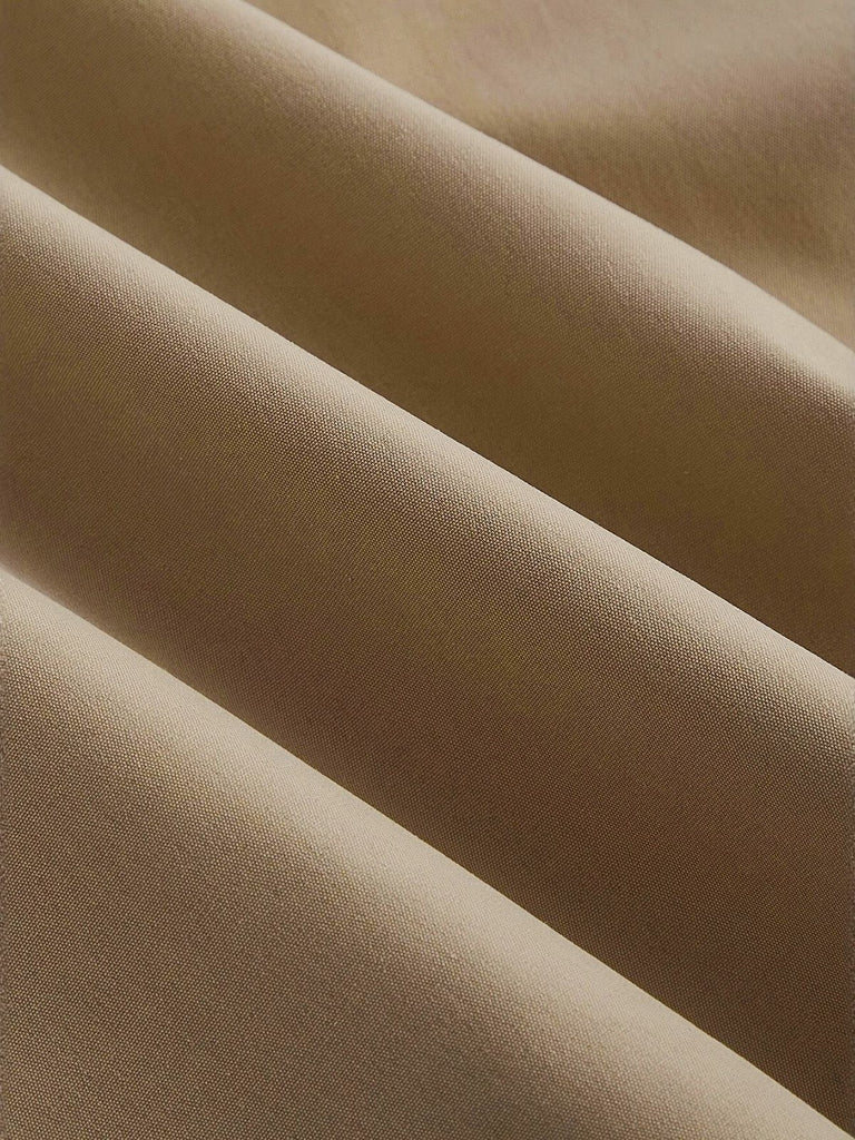 Beige 1960s Puff Sleeves Elastic Cinched Waist Dress