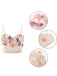 Beige 1950s 3D Floral Boned Corset