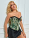 1980s Oil Painting Floral Lace Trim Corset