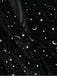 [Plus Size] Black 1960s Star V-Neck Velvet Dress