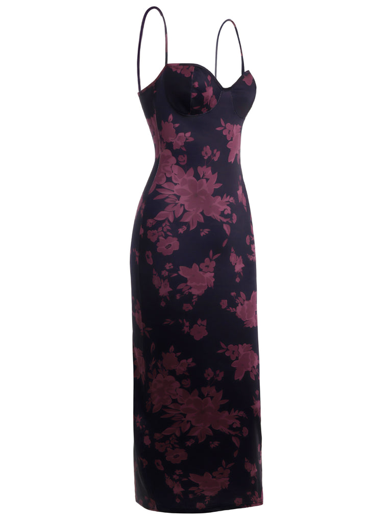 1930s Spaghetti Strap Leopard Floral Dress