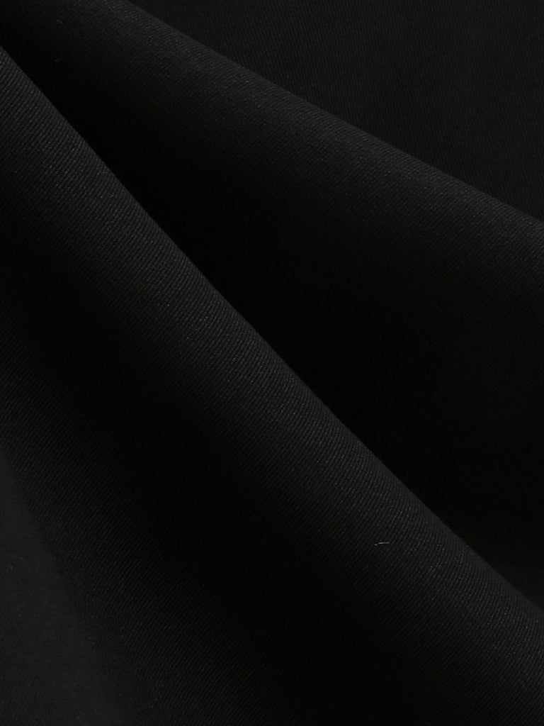 Black 1950s Halter Bow Patchwork A-line Dress