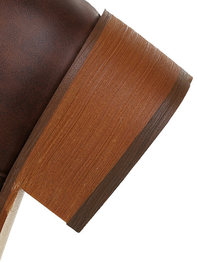 Brown Sunflower Embroidered Western Cowgirl Mid Calf Boots