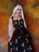 1930s Floral Mesh Boned Lace-Up Dress