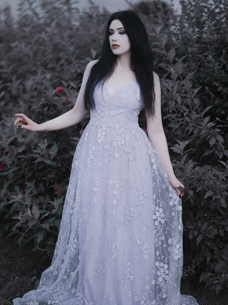 Lavender 1930s Sequin V-Neck Spaghetti Strap Dress