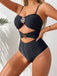 Black 1950s Strap Cut-Out One-Piece Swimsuit