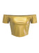 1970s Disco Metallic Off-Shoulder Short Sleeve Top