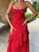 Red 1930s Solid Holiday Ruffle Backless Cami Dress