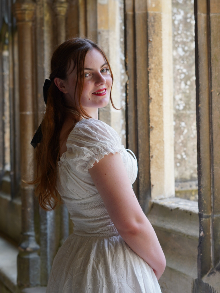 White 1940s Solid Cotton Embroidered Lace Dress