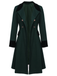 Dark Green 1940s Solid Button Coat