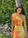 2PCS 1930s Lily Mesh One-Shoulder Crop Top & Mermaid Skirt
