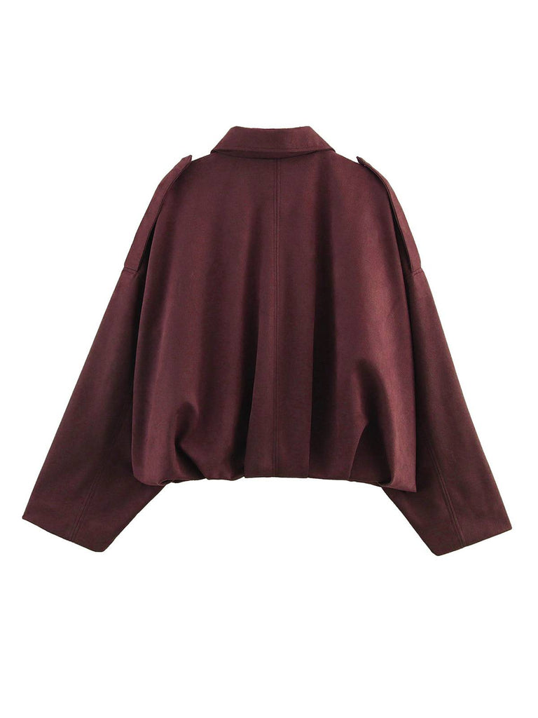 1980s Lapel Oversized Suede Jacket