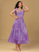 Lavender 1930s Floral Lace-Up Mesh Dress