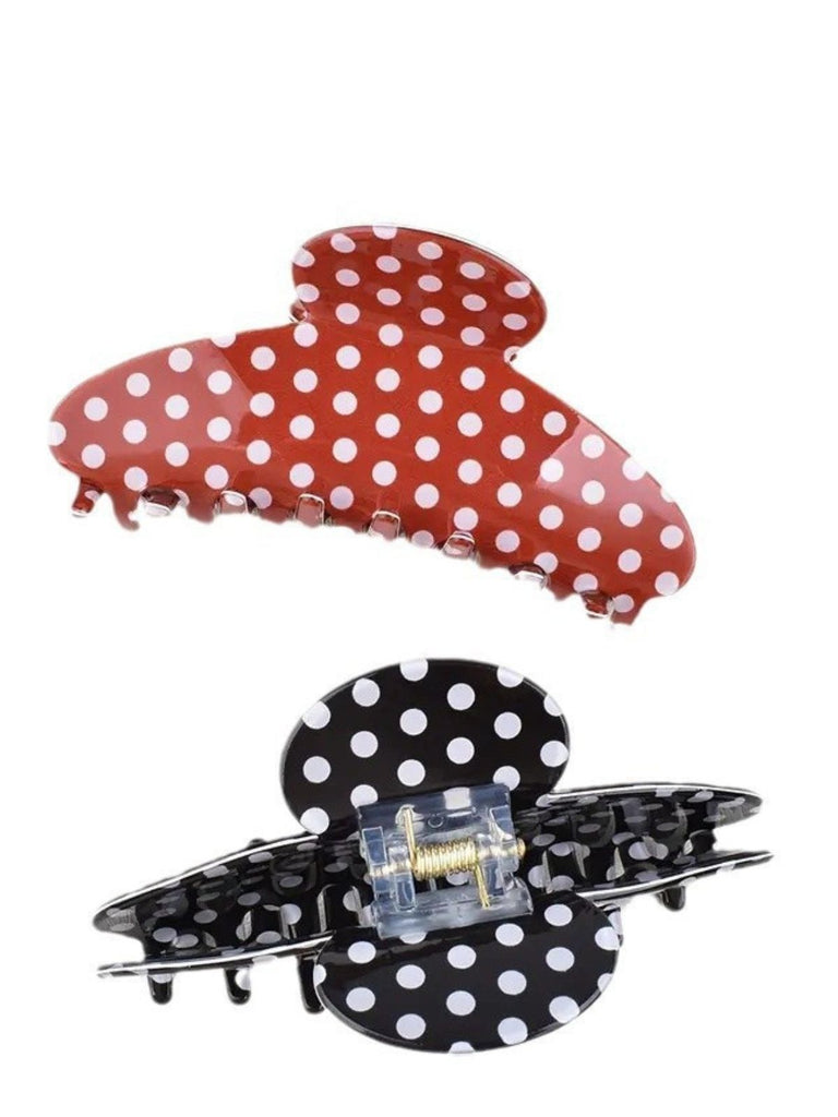 PVC Polka Dot Valentine's Shark Hair Claw