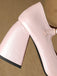 Vintage Bow Strap Point Toe Chunky Heels